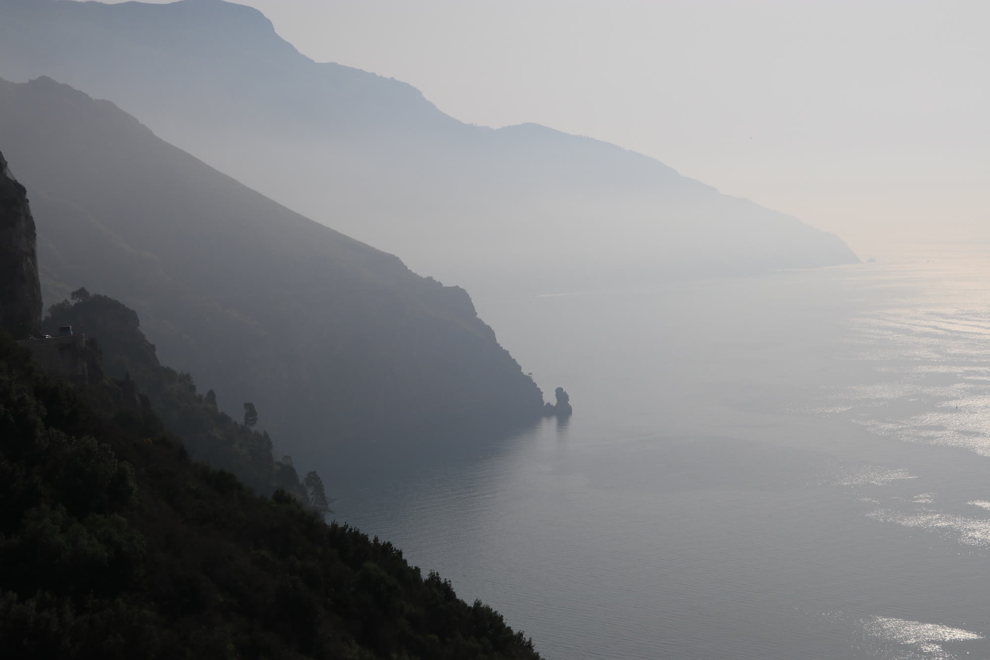 Mist settling over the cliffs of the Amalfi Coast, Italy